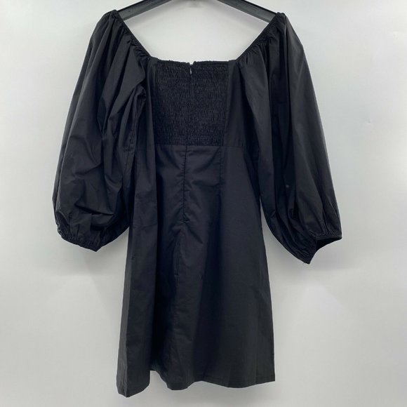 Pomander Place Tuckernuck Square Neck Chloe Mini Dress Black Puff Sleeve sz XXL - Picture 7 of 7
